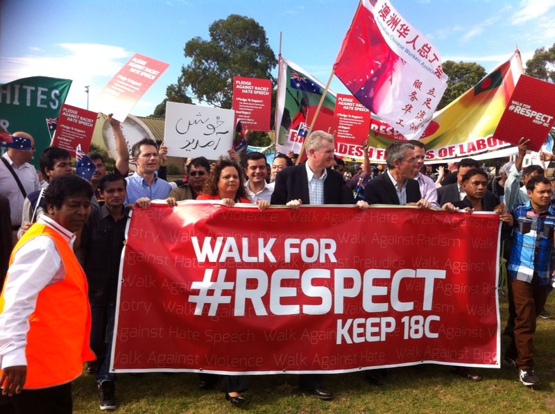 Racial Discrimination Act Protesters march in