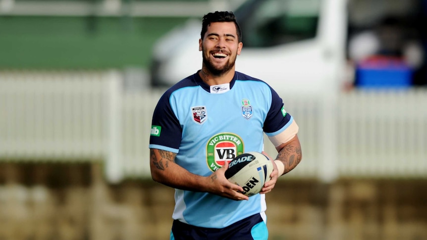 Andrew Fifita traing with the NSW Origin team