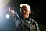 Keith Flint performs during the first day of the Isle of Wight Festival in 2006.