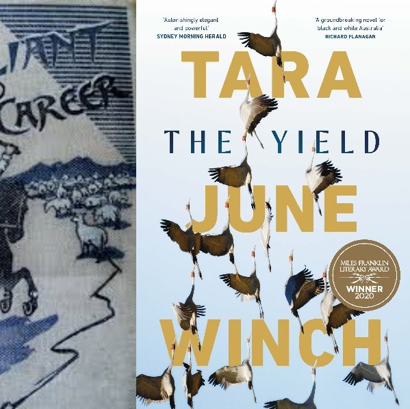 Two book covers side by side. My Brilliant Career and Tara June Winch's The Yield