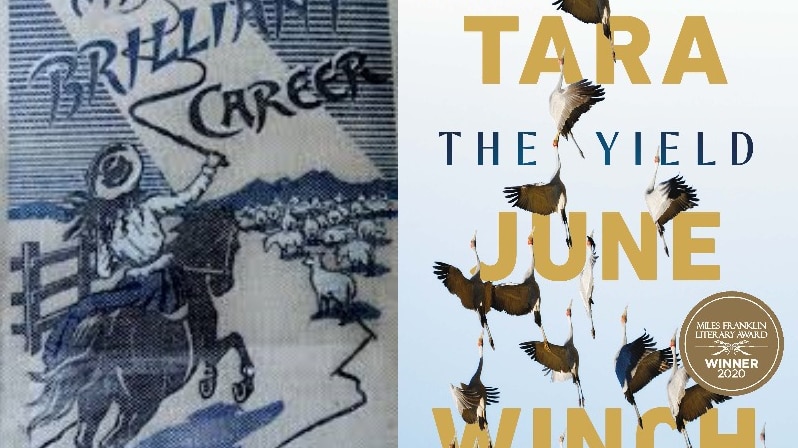 Two book covers side by side. My Brilliant Career and Tara June Winch's The Yield