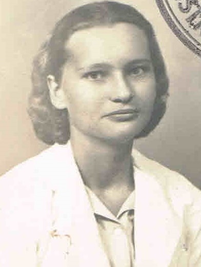 An official photograph of a young woman in the 1940s.