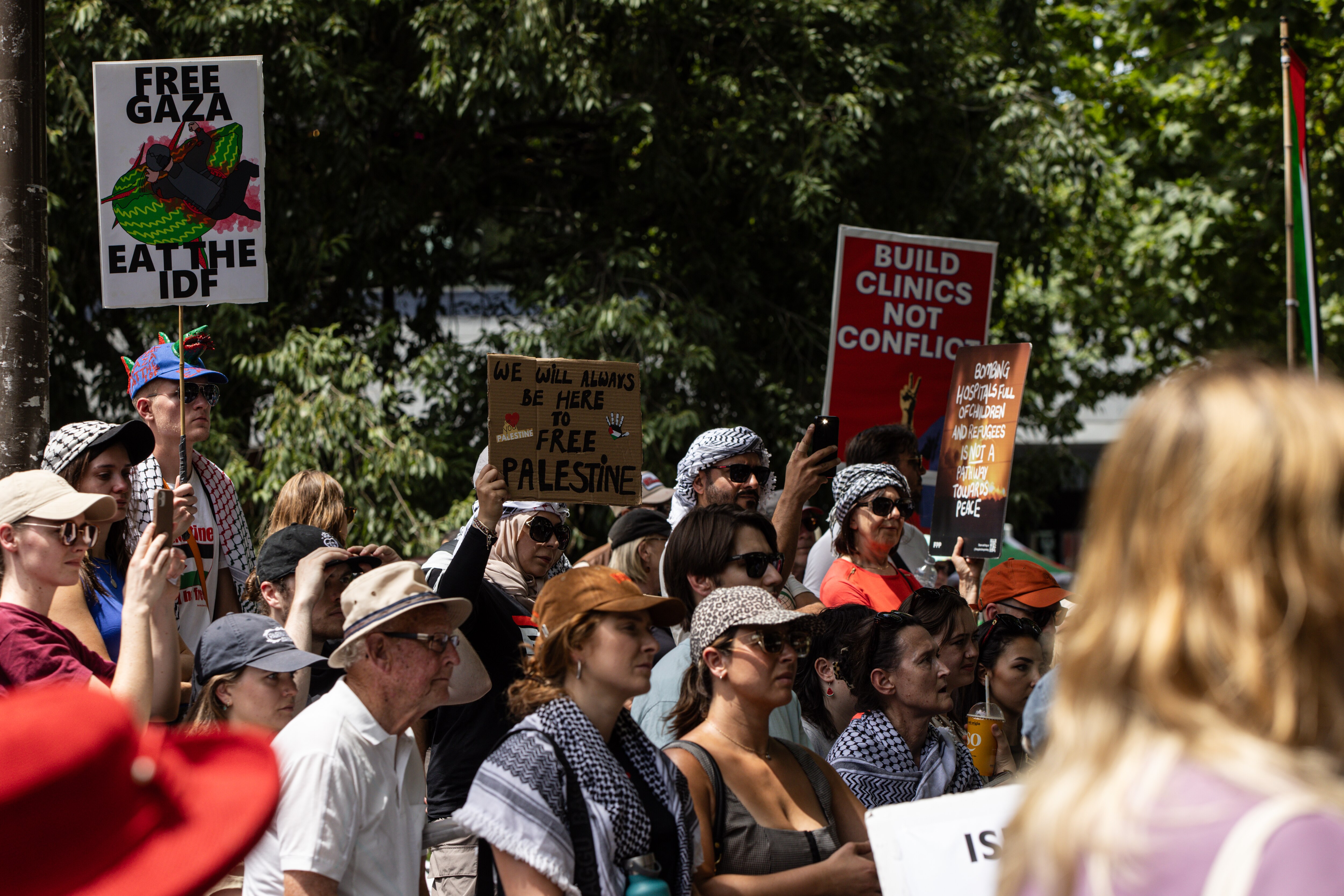 a group of pro-palestine protesters 