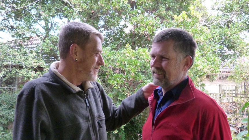 Ken Basham and Philip Habel at their home in Canberra