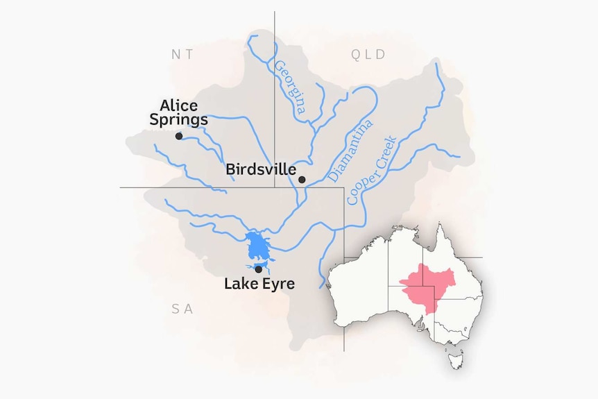 A map of the Lake Eyre Basin