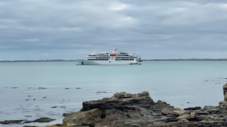 Cruise ship at sea 