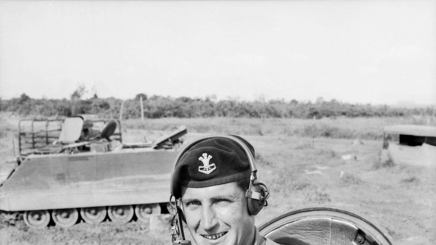 A soldier in a M113A1 APC - the work horses of the Vietnam war.