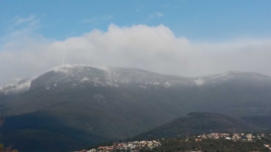 Snow capped Mt Wellington