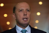 Tight headshot of Immigration Minister Peter Dutton