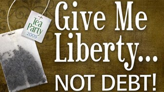 Liberty Not Debt placard (freesignartwork.com)