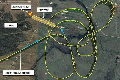 Investigation map of plane route