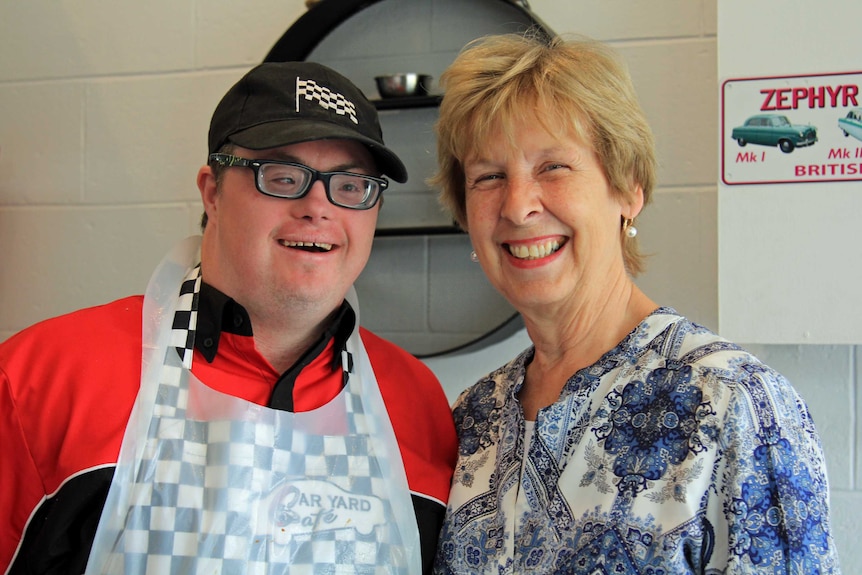 AJ (left) with Joy Cairns at the Car Yard Café.