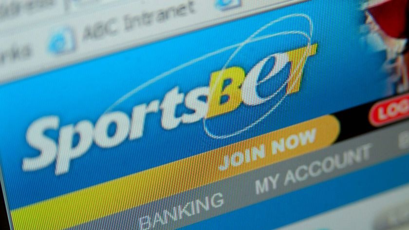 A screen shot of the Sportsbet website