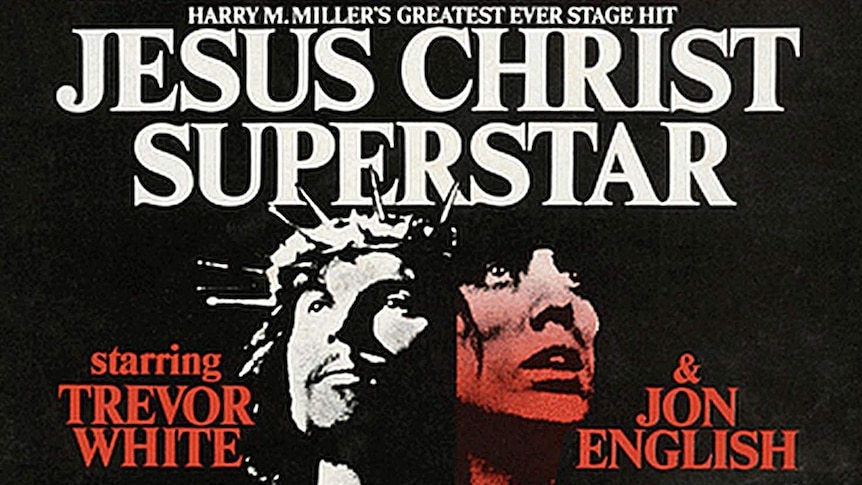 The poster from Jesus Christ Superstar, with image of Jon English on the front.