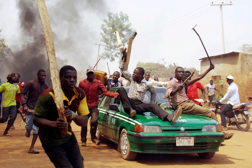 Demonstrators in Abuja protest against the elimination of the fuel subsidy