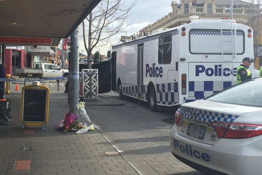 Crime scene, North Hobart stabbing