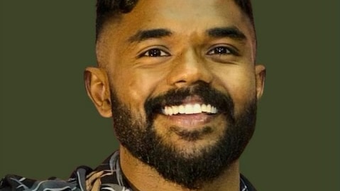 Close-up of man's smiling face