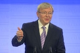 Kevin Rudd during a speech to the National Press Club