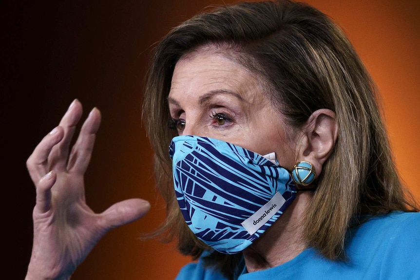 Speaker of the House Nancy Pelosi, D-Calif., meets with reporters on Capitol Hill