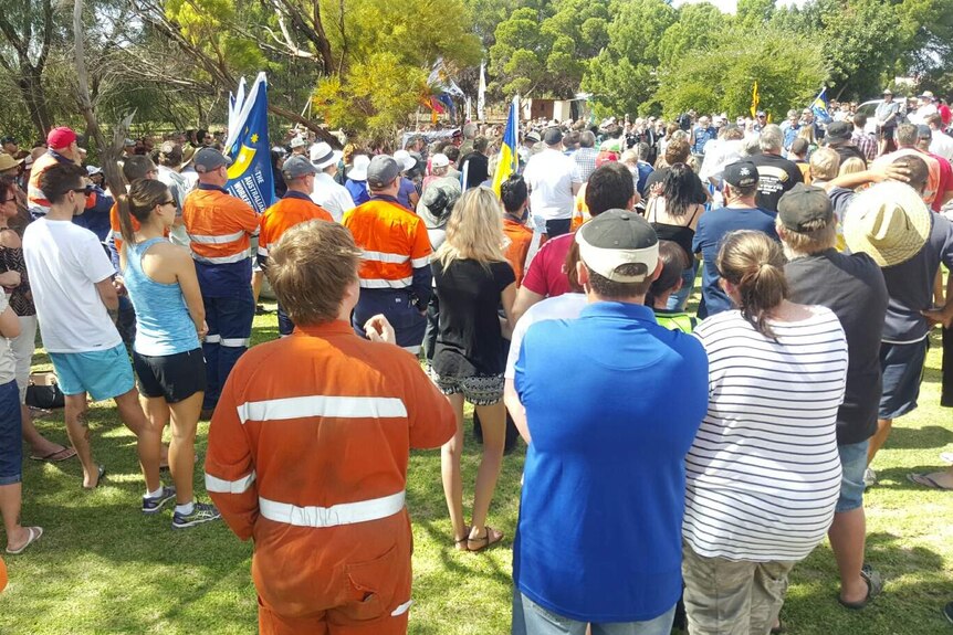 Whyalla workers gather at a rally