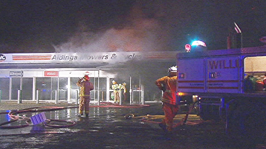 Aldinga shops on fire