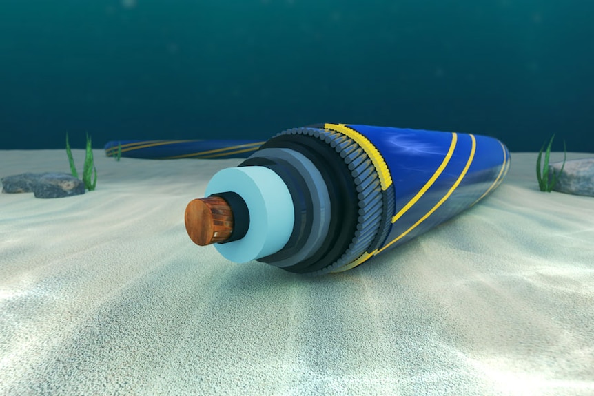 Artist's impression of the Marinus Link submarine cable