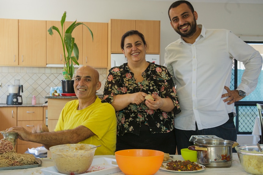 Nadeem Turkia preparing food with his parents