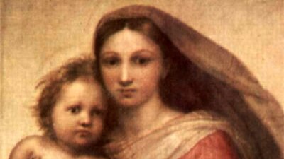 Detail from the Raphael's Sistine Madonna (1512-1514) (Wiki commons)