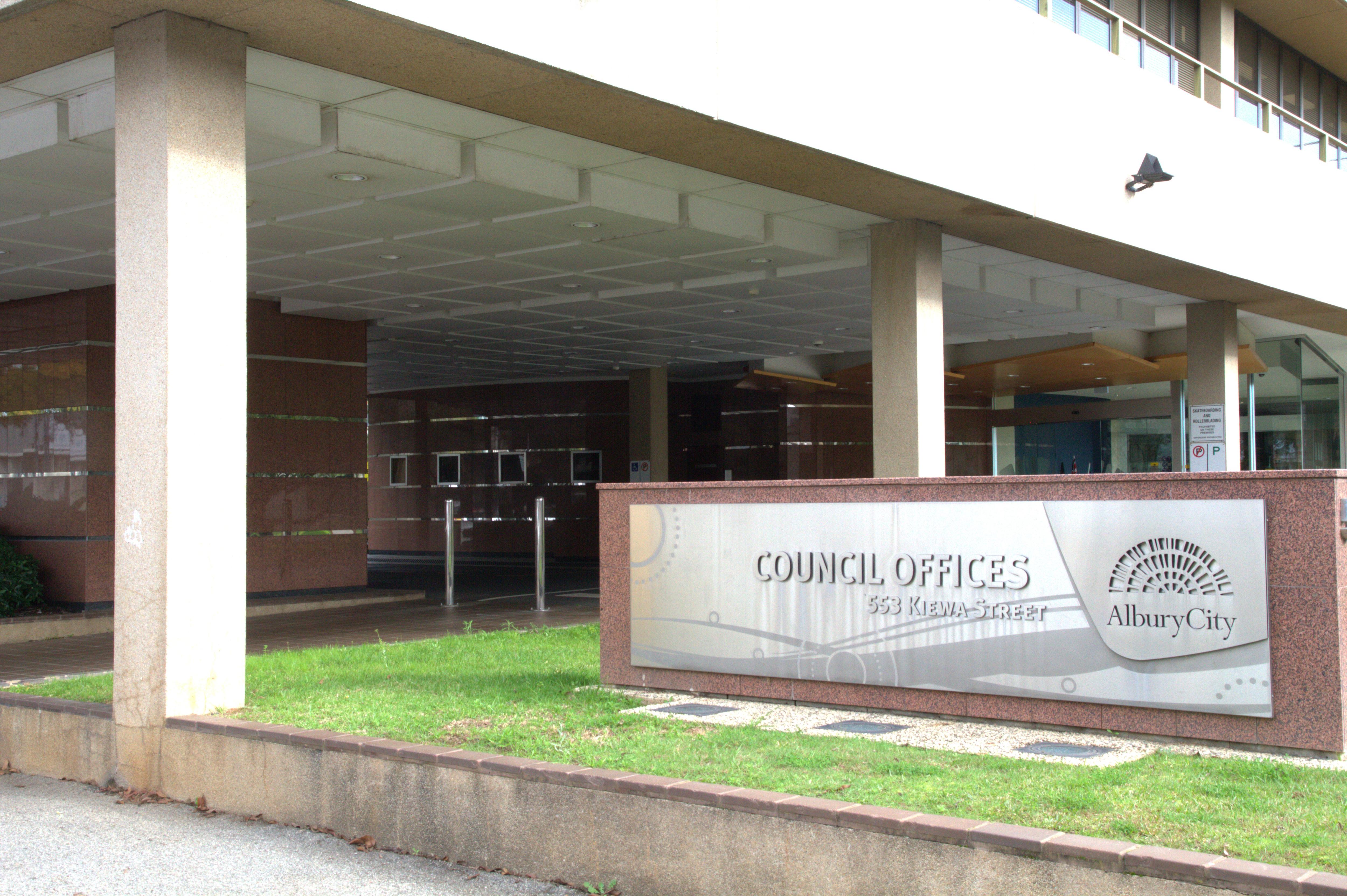 The exterior of local council offices.