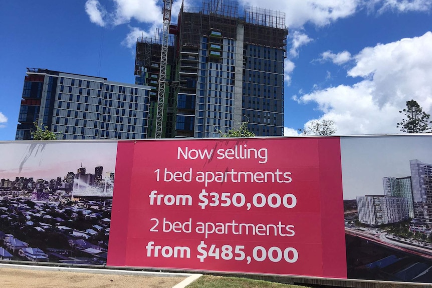 Construction site of units at Woolloongabba in inner-city Brisbane.