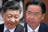 A composite image of Xi Jinping and Joseph Wu