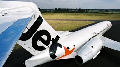 File photo shows the livery of Jetstar
