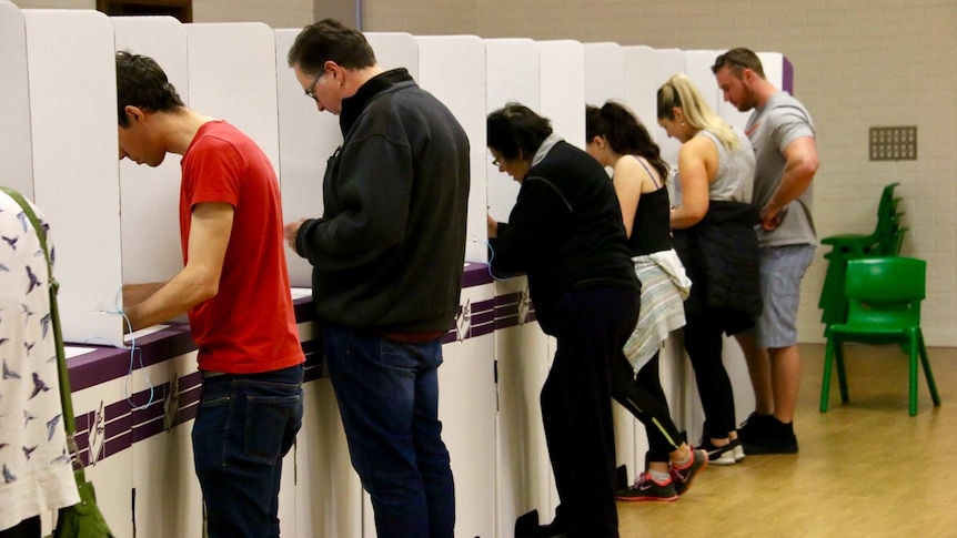 Voters at polling booths in Canberra in October 2016.