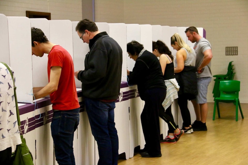 Voters at polling booths in Canberra in October 2016.