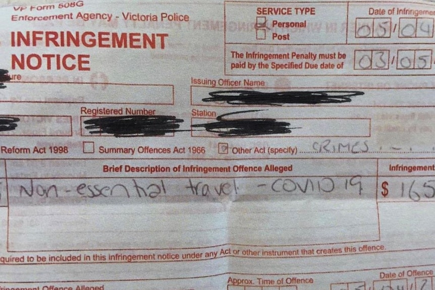 police infringement notice