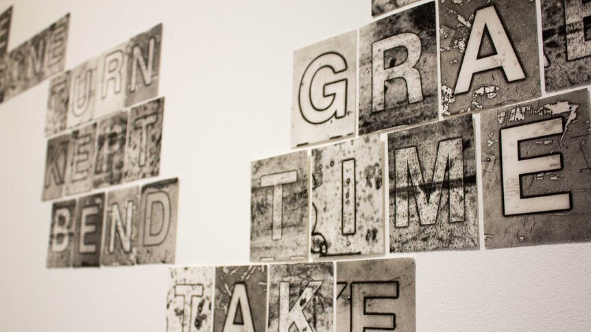 Four letter words on the gallery wall