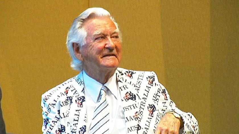 Bob Hawke at the launch of a book The Hawke Legacy