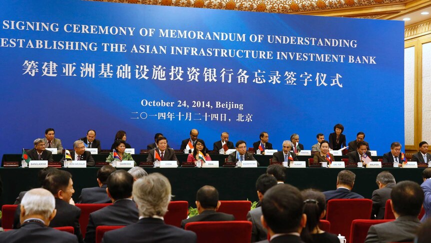 The signing ceremony of the Asian Infrastructure Investment Bank