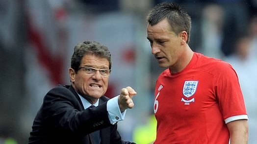 Stripped: Fabio Capello (l) was reportedly in favour of keeping Terry on as captain.