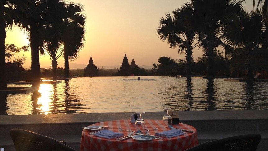 A tourist hotel close to the temples at Bagan in Burma.