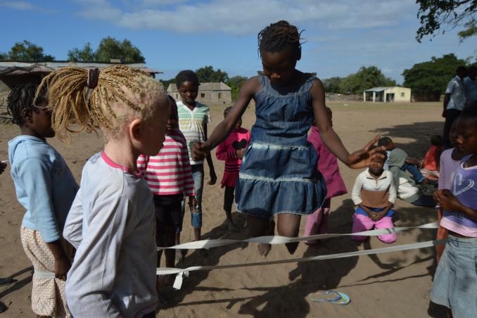 Children in Mozambique jump rope