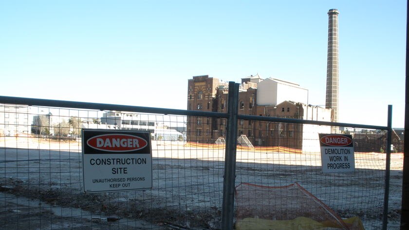 The former CUB Brewery site in Sydney sits empty.