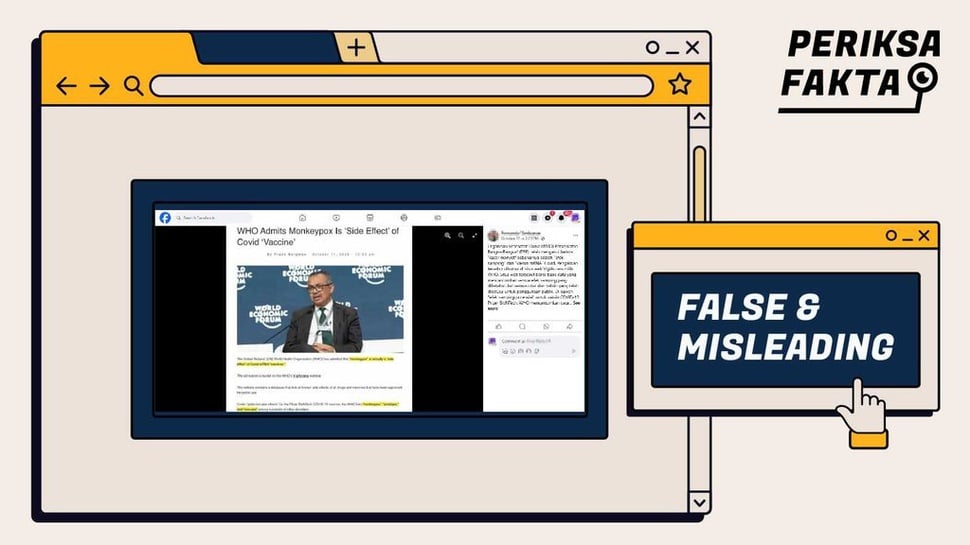 Screenshot of a hoax with the word 'false and misleading' next to it.