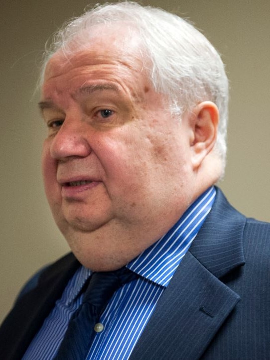 Russian ambassador to the US Sergey Kislyak standing in a suit.