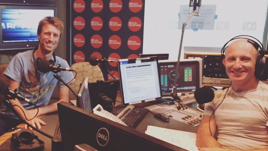 Sammy J with Rafael Epstein in ABC Radio Melbourne studio.