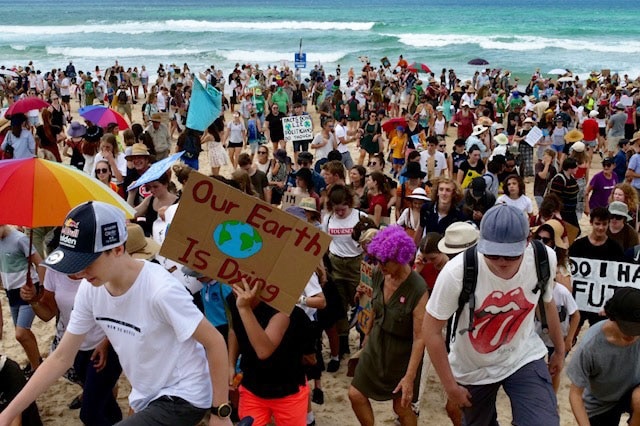 Student climate change rally