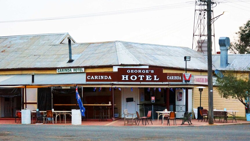 The front of the Carinda Hotel.