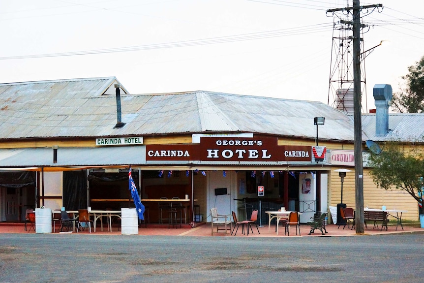 The front of the Carinda Hotel.