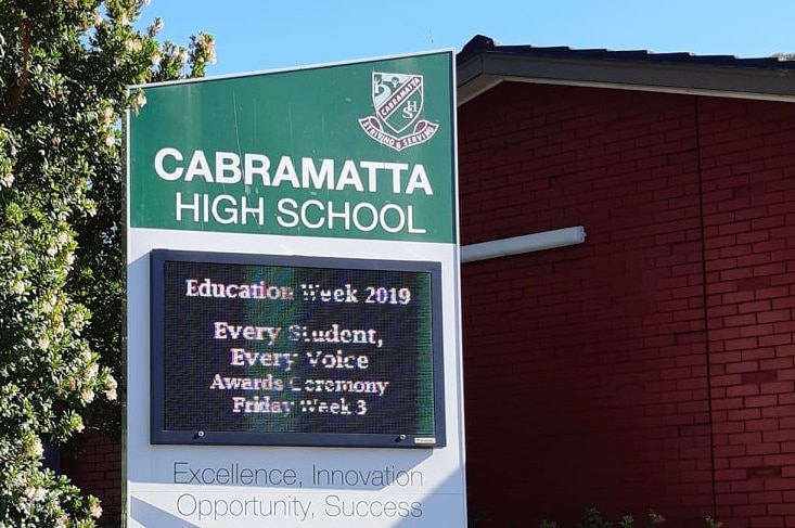 A sign that says Cabramatta High School