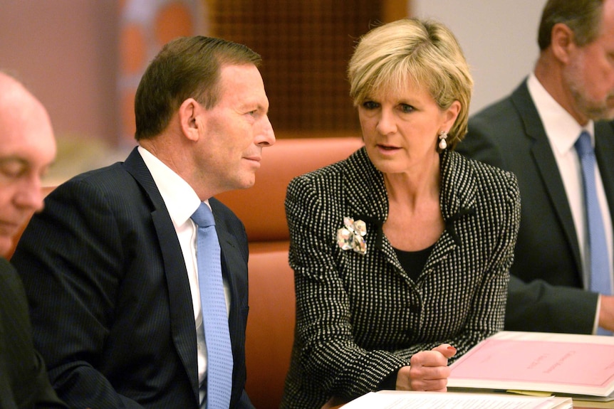 Tony Abbott and Julie Bishop  in federal Cabinet